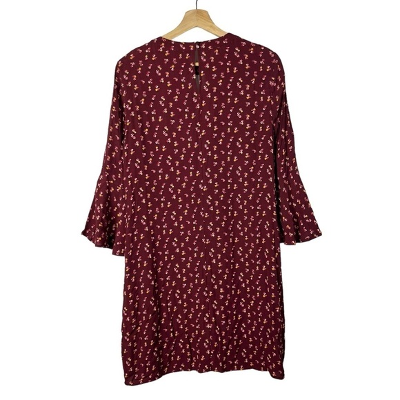 A.N.A Red Floral Long Sleeve Shift Dress M - Picture 2 of 5